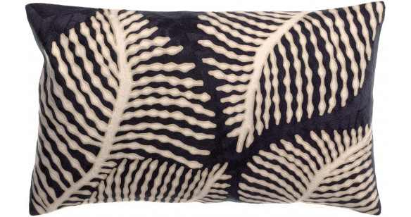 Coussin brodé Flora Marine 30 x 50