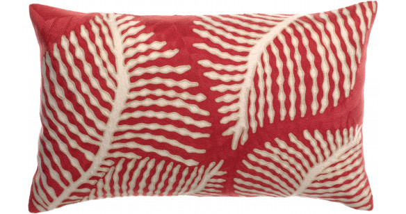 Coussin brodé Flora Papaye 30 x 50