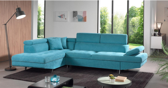 LAYANA canap lit d'angle tiroir tissu avec coffre
