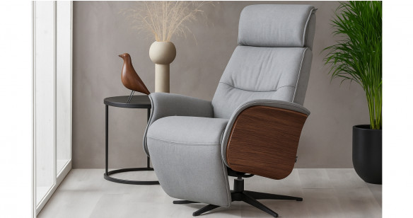 MONTAIN fauteuil repose pied manuel intgr tissu ou cuir