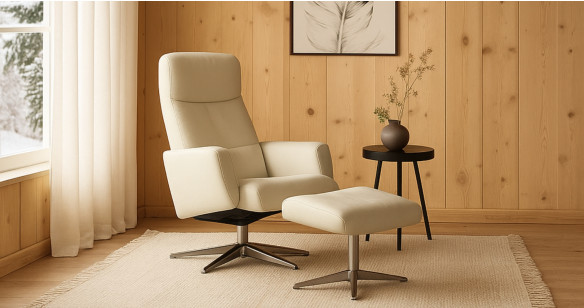 NORDIKPURE fauteuil avec repose pieds indpendant