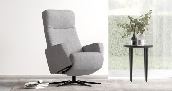 OLAF fauteuil repose-pieds intgr manuel tissu ou cuir