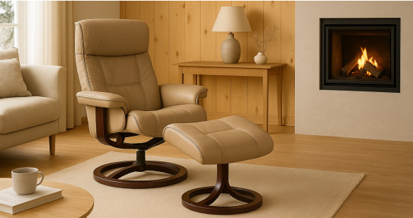 SCANDI fauteuil avec repose pieds indpendant