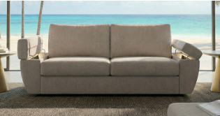 AMANDINE convertible matelas 18cm tissu ou cuir syst�me express FAST'BED