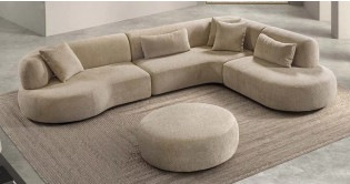 AUDEN canap� d'angle tissu enti�rement modulable