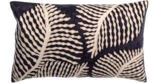 Coussin brodé Flora Marine 30 x 50