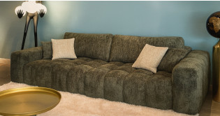 YOHANN canap� tissu avec assises coulissantes �lectriques