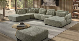 JONAS Canap D'angle en Tissu