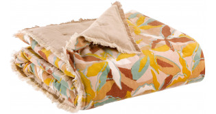 Plaid imprimé Alina Dragée 135 x 200