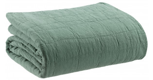 Plaid recyclé Titou Vert de gris 140 x 200