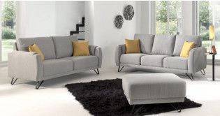 CORA Canap Fixe Tissu pieds Mtal
