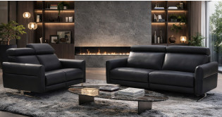 DAUPHIN Canap� 100% Cuir Relaxation avec t�ti�res Electrique (en option) ou canap� Fixe