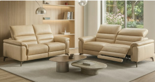 JULIETTE 100% Cuir Relaxation avec t�ti�res Electrique (en option) ou canap� Fixe