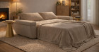 AMANDINE convertible matelas 18cm tissu ou cuir syst�me express FAST'BED