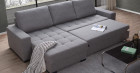 ANNA Canap d'angle Convertible Tissu avec coffre