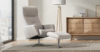 OLAF fauteuil + pouf tissu ou cuir