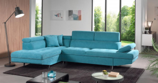 LAYANA canap lit d'angle tiroir tissu avec coffre